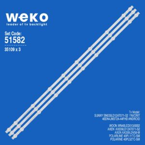 Woon WN40LED013/0002 40'' 3 Adet Tv Led Bar