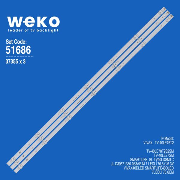 Vivax TV-40LE76T2 40'' 3 Adet Tv Led Bar