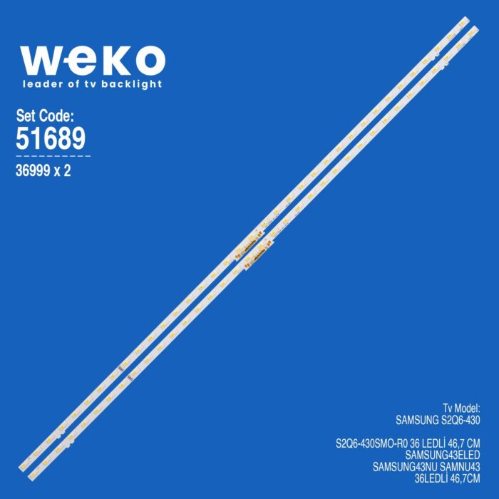 Samsung S2Q6-430SM0-R0 İki Renk 43'' 2 Adet Tv Led Bar (36 Led)