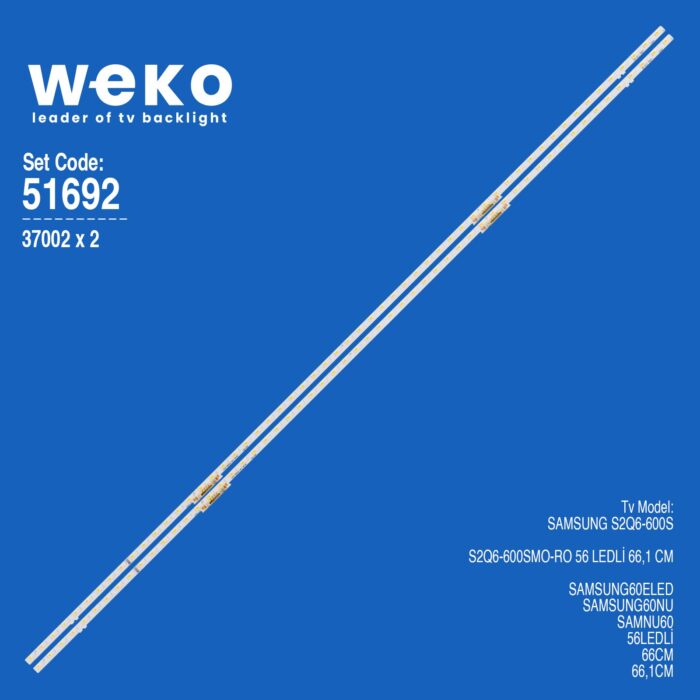 Samsung S2Q6-600SM0-R0 İki Renk 60'' 2 Adet Tv Led Bar (56 Led)