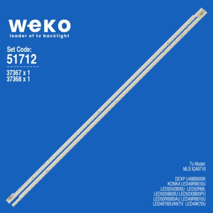 Konka LED49T60U/KKTV 49'' 2 Adet Tv Led Bar