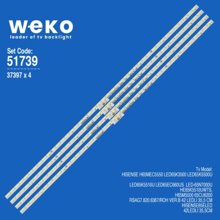 Hisense LED65K5510U 65'' 4 Adet Tv Led Bar