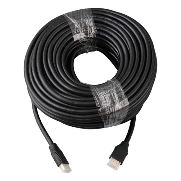 Fully G-507K Plastik Düz Siyah 25 Metre Gold Poşetli Hdmi Kablo