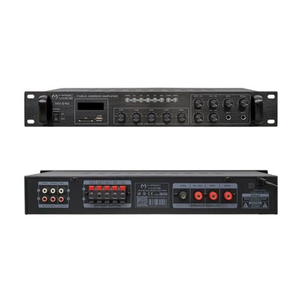 Magicvoice MV-540 100 Watt USB-SD-Bluetooth 2 Mikrofon Girişli 5 Bölgeli Hat Trafolu Anfi