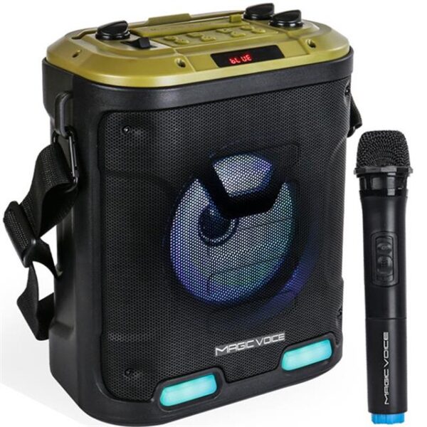 Magicvoice MV-6005 VHF El Mikrofonlu USB-SD-Bluetooth Işıklı 30 W Taşınabilir Şarjlı Seyyar Anfi