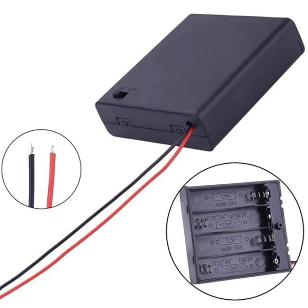Powermaster 4'lü AA Kapaklı Switch'li Pil Yuvası (IC-233F)