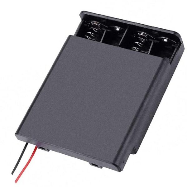 Powermaster 4'lü AA Kapaklı Switch'li Pil Yuvası (IC-233F)