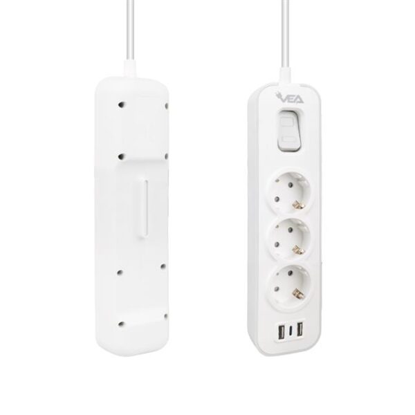 Vea VE-NOVA103U A Class 3'lü 2 Usb'li Anahtarlı 1.5 Metre Akım Korumalı Priz