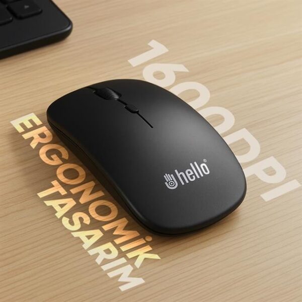 Hello HL-19092 USB 2.4Ghz 1600DPI Kablosuz Mouse - Ergonomik Tasarım