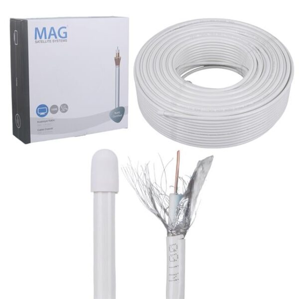 Mag RG6-U4 Bakır SAT1 Anten Kablosu 100 Mt