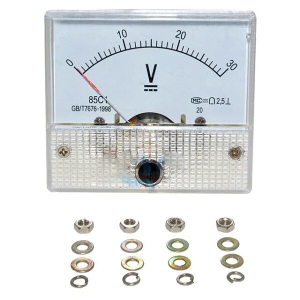 PowerMaster IC-230A 0-30V DC Analog Voltaj Gerilim Metre Gösterge 56x64x57mm
