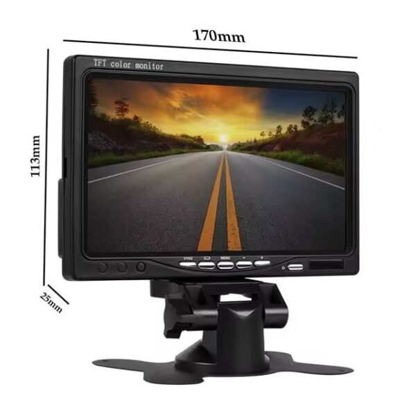 PowerMaster PM-15487 7" TFT Lcd Dijital Monitör 2 Kanal Geri Görüş Kamerası Tetiklemeli 800X480P