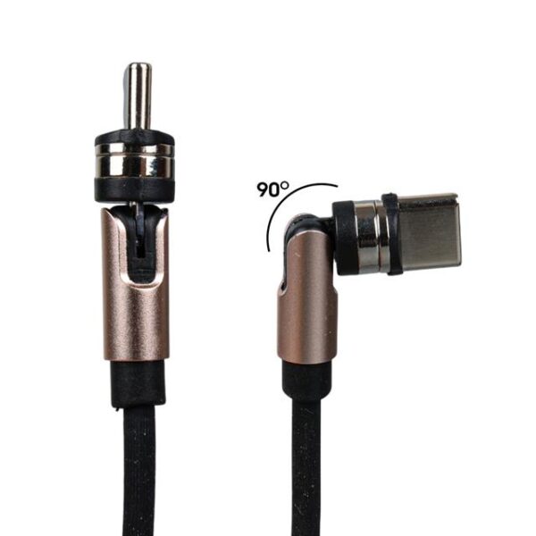 Powermaster PM-25906 Siyah 3in1 (Type C- Lightning- Micro Usb) Manyetik Uç Taşınabilir Şarj Kablosu
