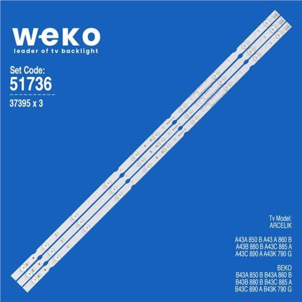 Arçelik A43C 890 A 43'' 3 Adet Tv Led Bar
