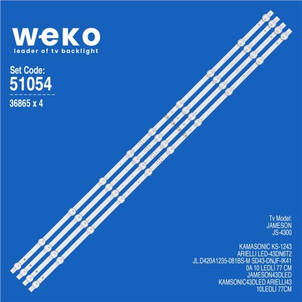 Arielli LED-43DN6T2 43'' 4 Adet Tv Led Bar