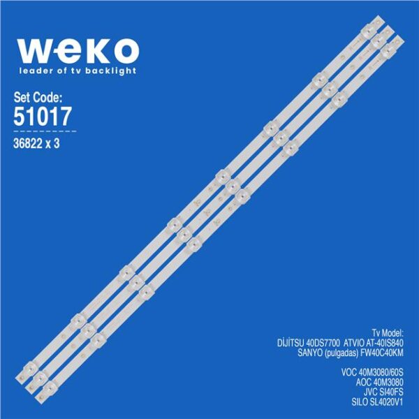 Atvio AT-40IS840 40'' inç 3 Adet Tv Led Bar