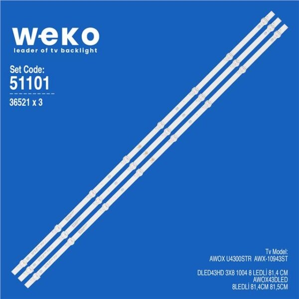 Awox AWX-10943ST 43'' 3 Adet Tv Led Bar (Seri 1)