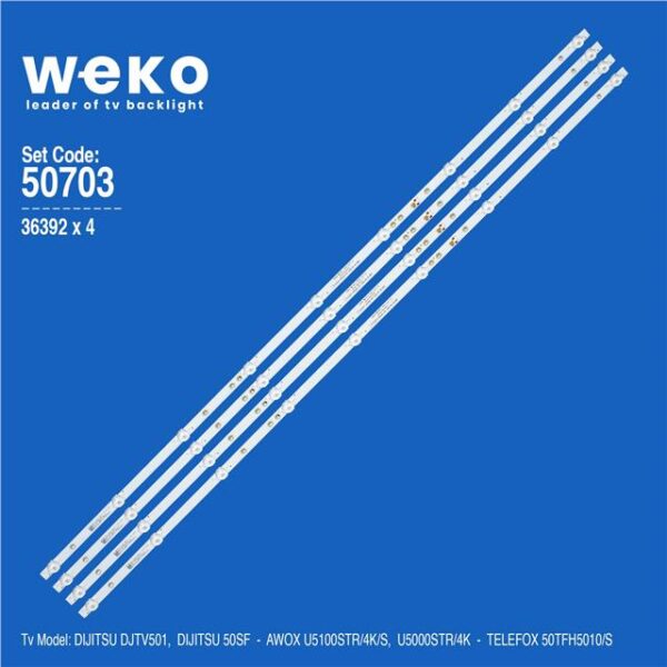 Awox U5100STR/4K/S 50'' inç 4 Adet Tv Led Bar