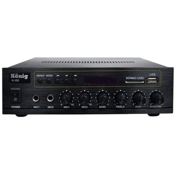 König K-100 - 80 Watt Usb/Bluetooth/2 Mik Giriş Trafolu Anfi