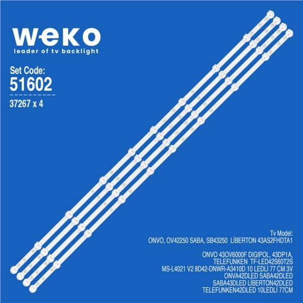 Onvo 43OV6000F 43'' 4 Adet Tv Led Bar