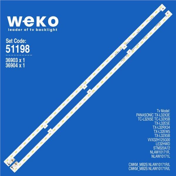 Panasonic TX-L32X3E 32'' inç 2 Adet Tv Led Bar