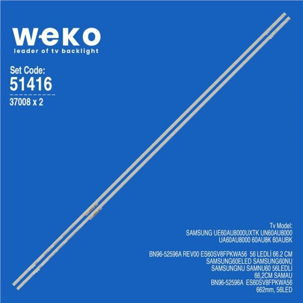 Samsung 60AU8K 60'' 2 Adet Tv Led Bar