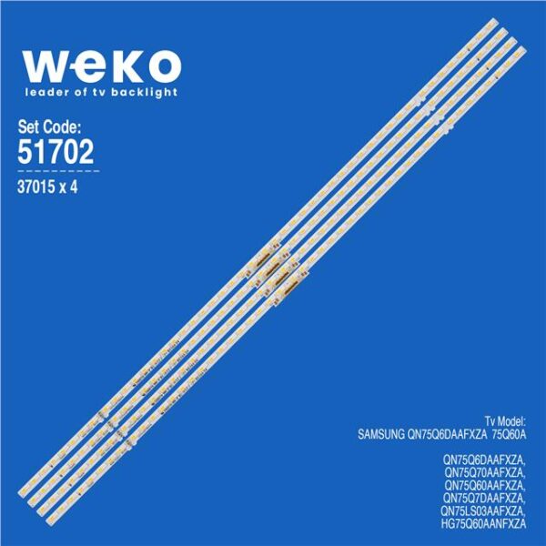 Samsung 75Q60A 75'' Ýki Renk 4 Adet Tv Led Bar (48 Led)