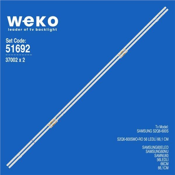 Samsung S2Q6-600SM0-R0 Ýki Renk 60'' 2 Adet Tv Led Bar (56 Led)