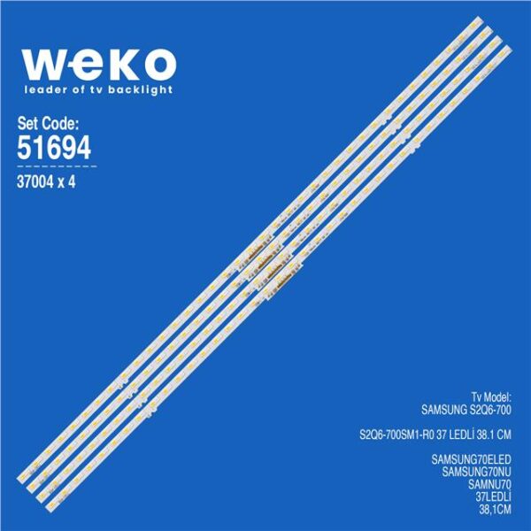 Samsung S2Q6-700SM0-R0 Ýki Renk 70'' 4 Adet Tv Led Bar (37 Led)