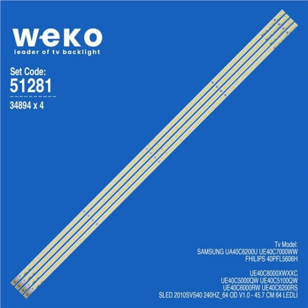 Samsung UE40C6000RW 40'' 4 Adet Tv Led Bar