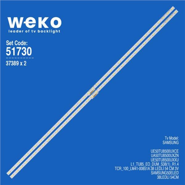 Samsung UE50TU8500UXXU 50'' 2 Adet Tv Led Bar