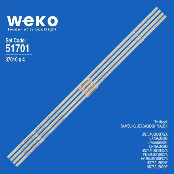 Samsung UN75AU8200F 75'' 4 Adet Tv Led Bar (42 Led)