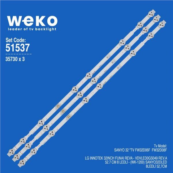 Sanyo FW32D08F 32'' 3 Adet Tv Led Bar