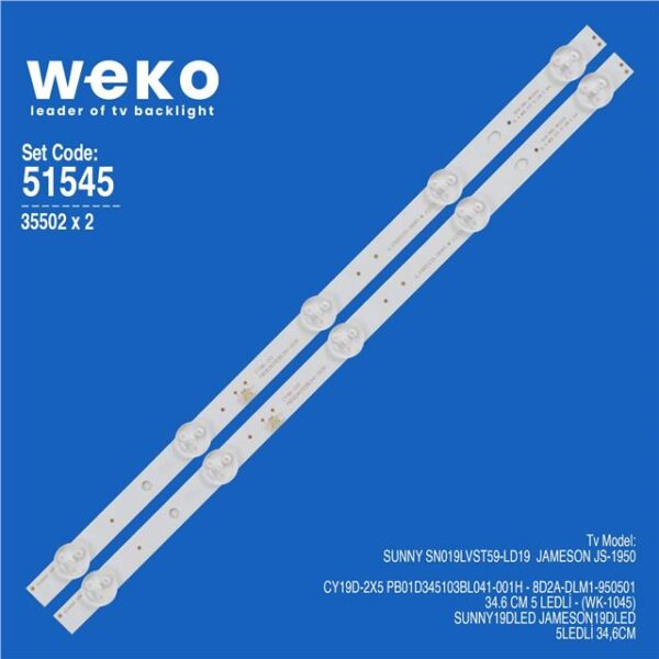 Sunny SN019LVST59-LD19 19'' 2 Adet Tv Led Bar (Seri 1)