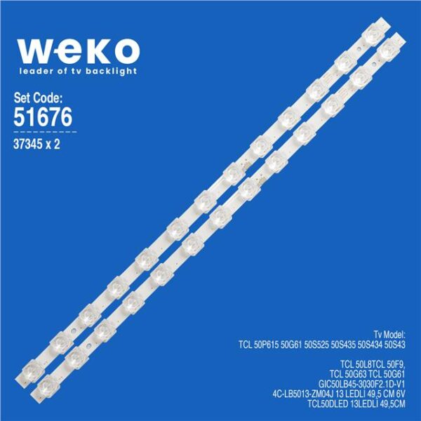 TCL 50G61 50' 2 Adet Tv Led Bar (Seri 1)