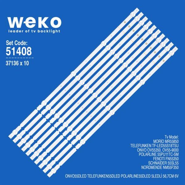 Telefunken TF-LED55S18TSU 55'' 10 Adet Tv Led Bar