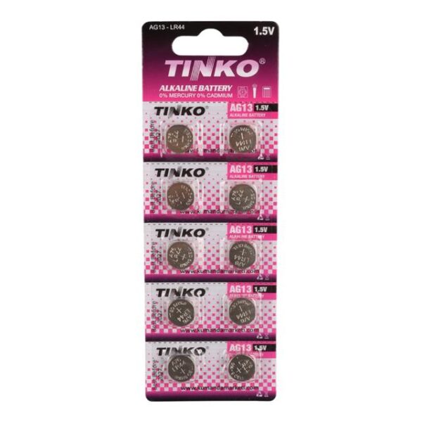 Tinko C-1106A AG13 LR44 A76 1.5 Volt Alkalin Düğme Pil (10'lu Paket)